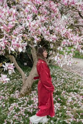 Trench Coat - Burgundy Red