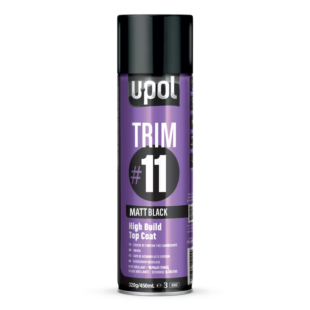 U-POL Trim #11 High Build Top Coat 450ml Matt Black