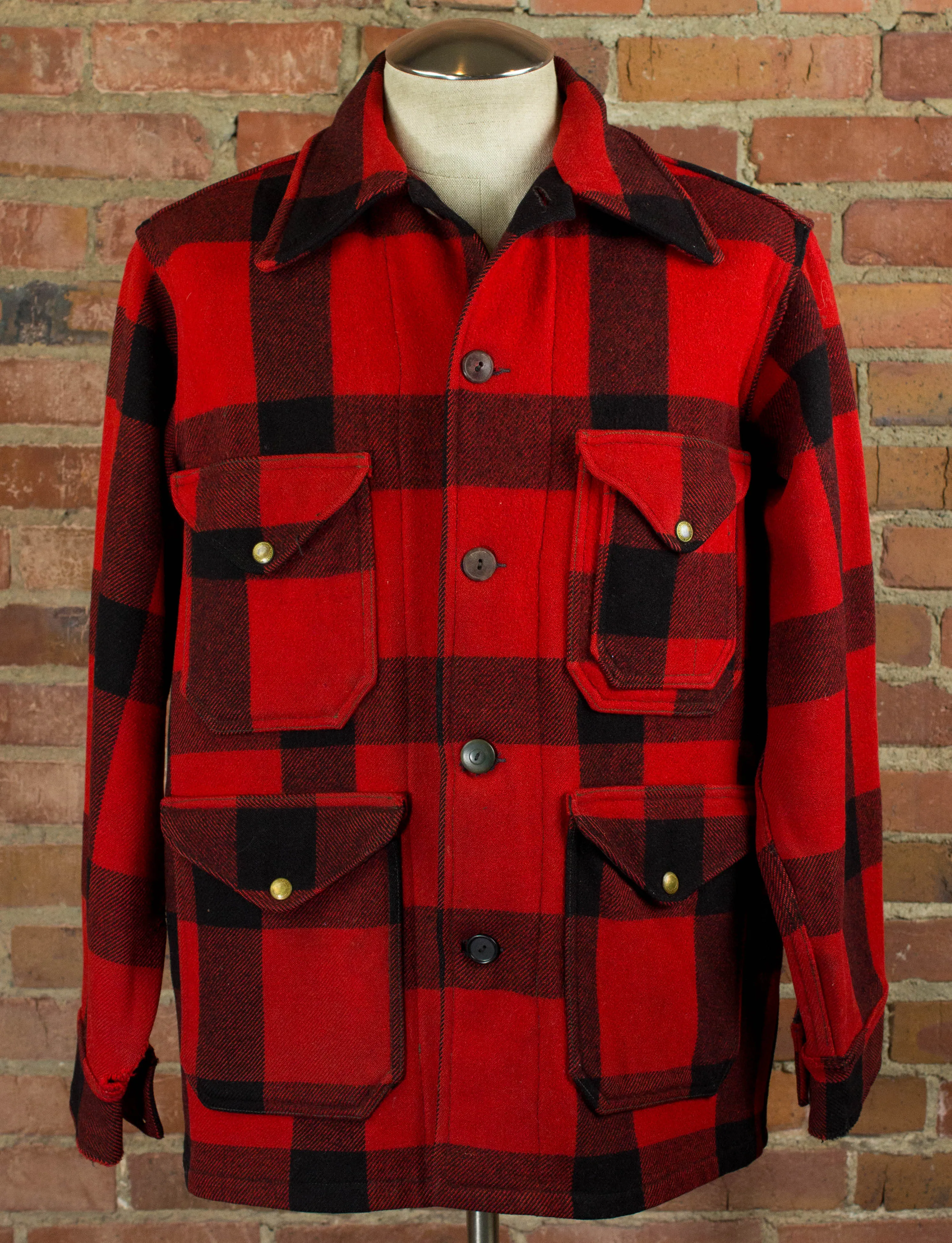 Vintage 40s Woolrich Woolen Mills Buffalo Plaid Wool Hunting Jacket Unisex Large