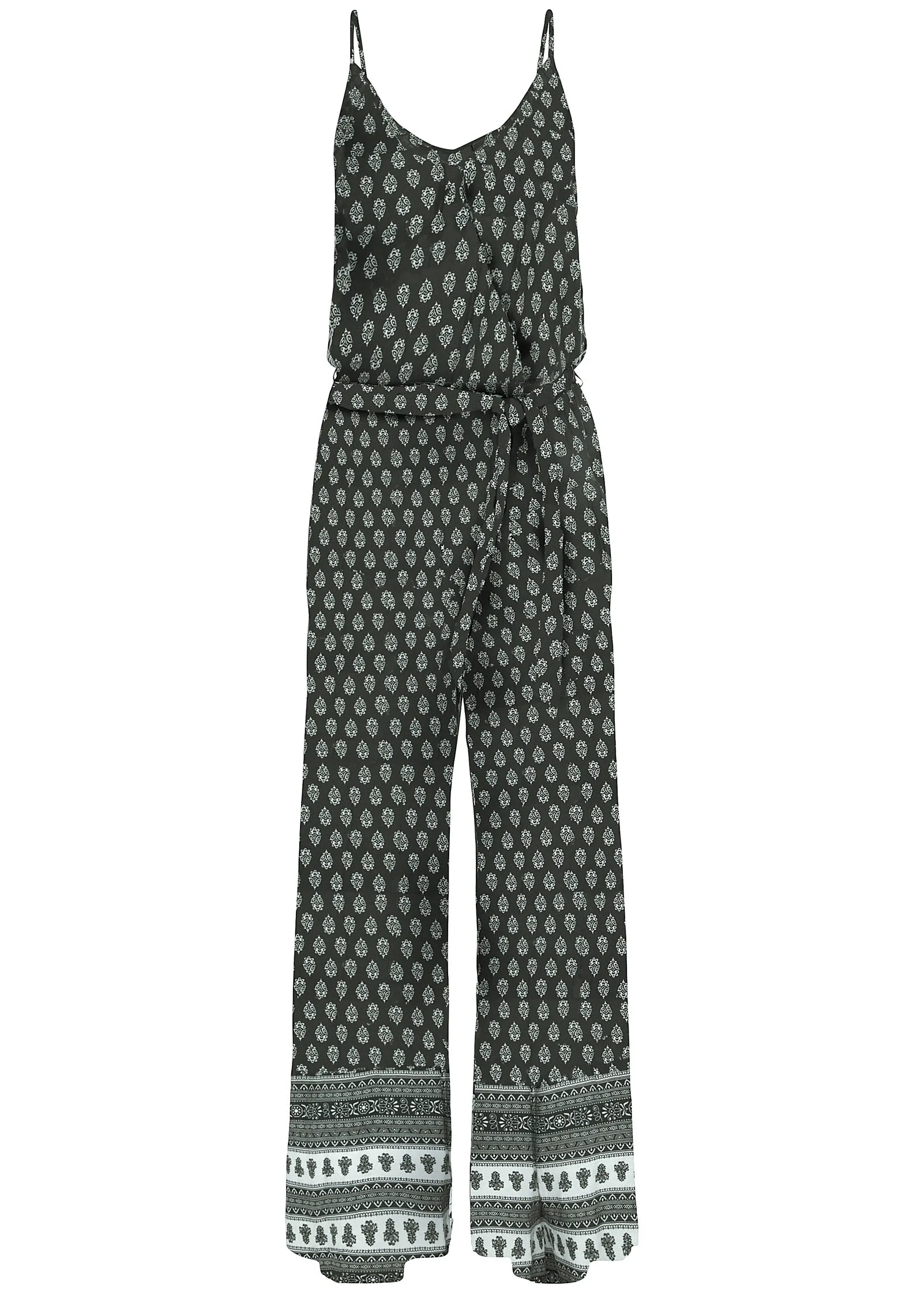 Wrap Front Jumpsuit - Black & White